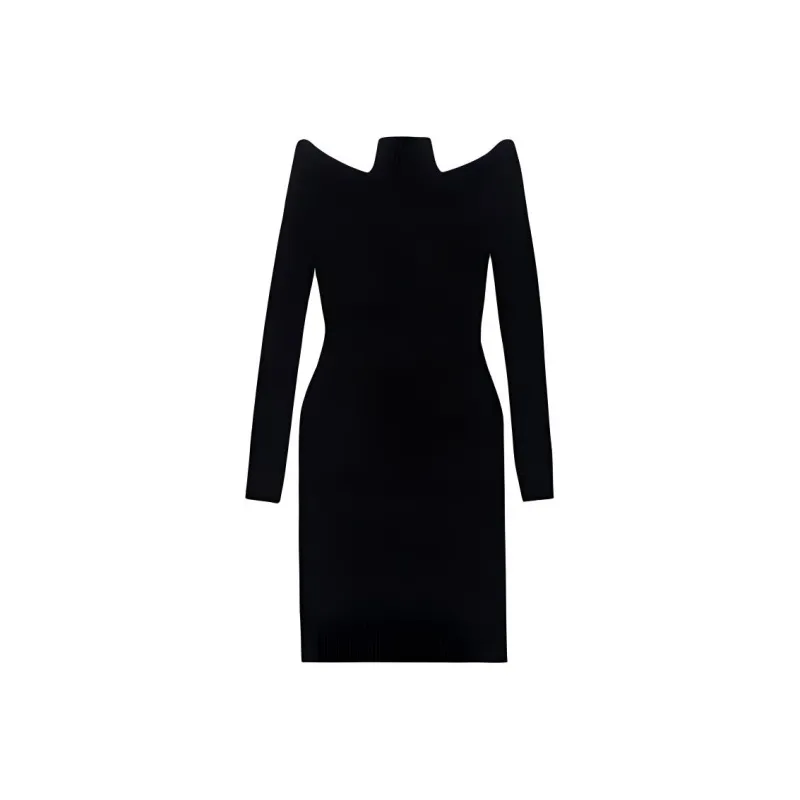 Balenciaga Long Sleeved Dresses Women's Black-0