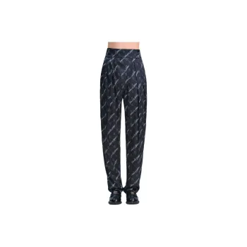 Blood Glitter Casual Pants Women's Black Floral