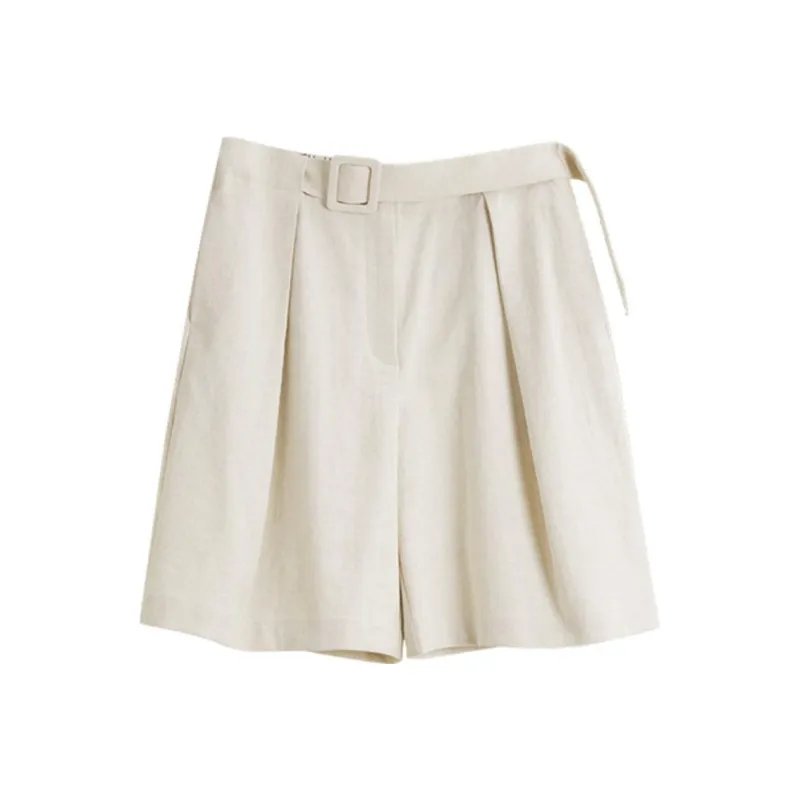 ELLE Summer Casual Shorts Women's Beige-0