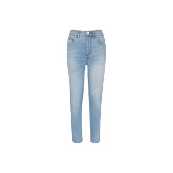 BALMAIN High Waist Straight Leg Jeans