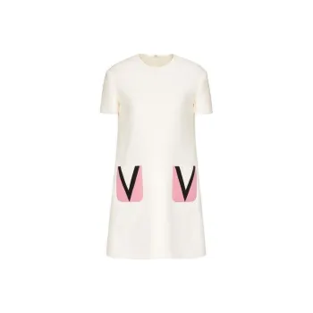 Valentino Short-Sleeved Dresses Women's Light Ivory White