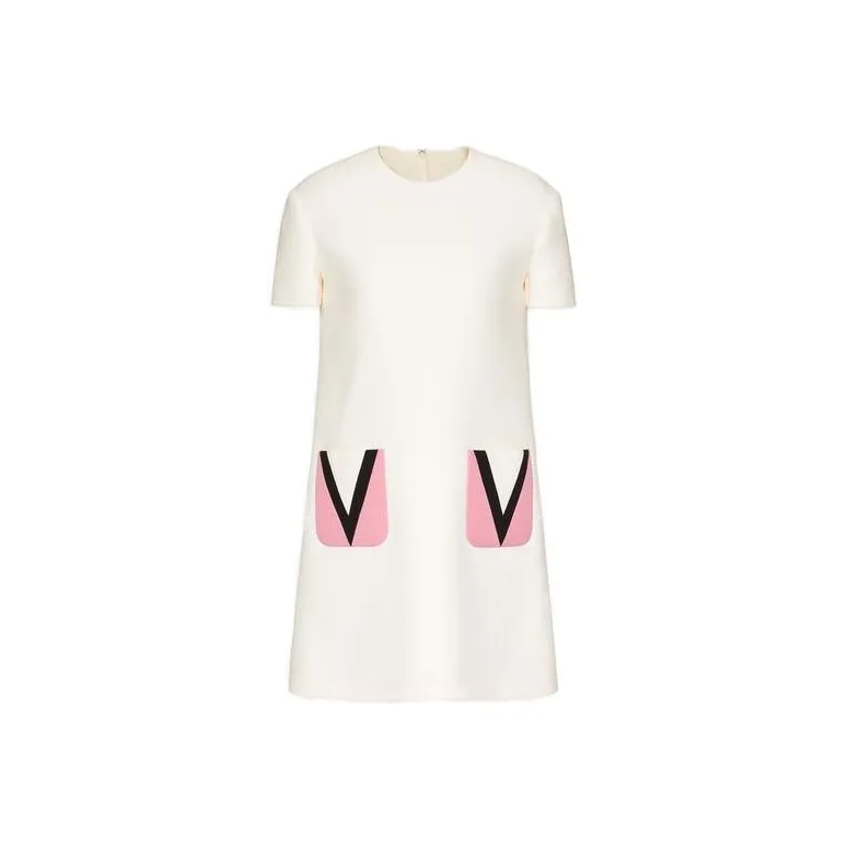 Valentino Short-Sleeved Dresses Women's Light Ivory White-0