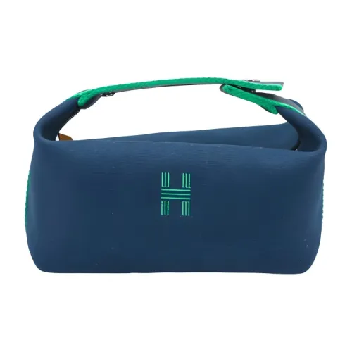 HERMES Bride a Brac Canvas Canvas Bag Storage Bags Toiletry Bags Small Size Men's Marine Blue