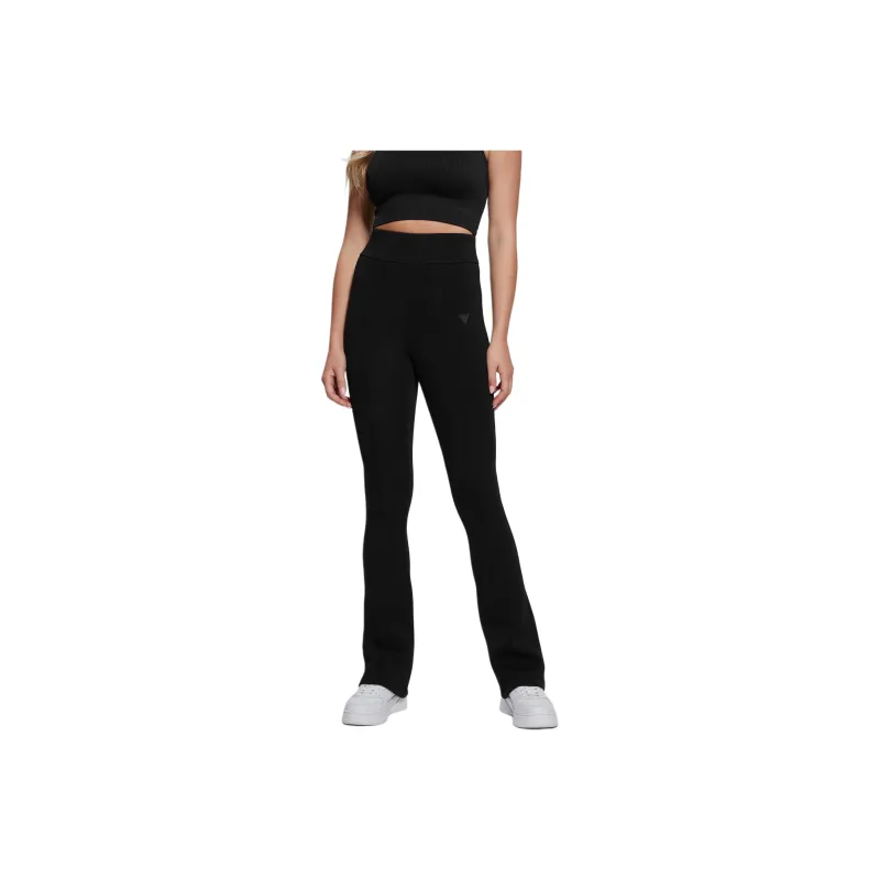 GUESS Eco Allie Bootcut Leggings Knitted Sports Pants Women's Black-0