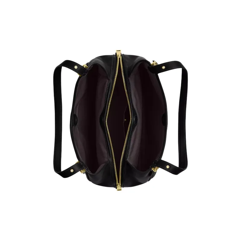 COACH Coated Canvas Shoulder Bag Regular Women's Walnut & Black-2