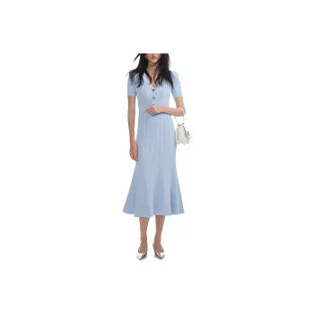 Self portrait Pointelle Knitted Midi Dress