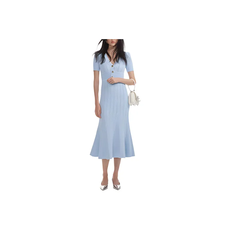 Self portrait Pointelle Knitted Midi Dress-0