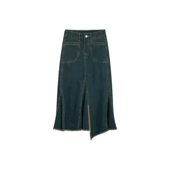ETSE Denim Long Skirts Women's Blue