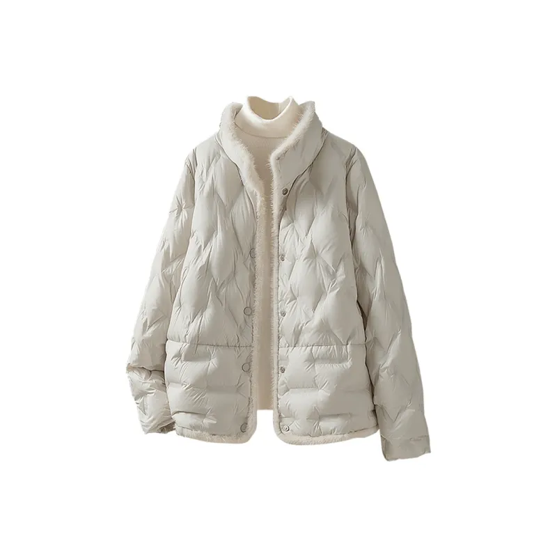 Cypress House Puffer Jacket Women's Gray Beige-0