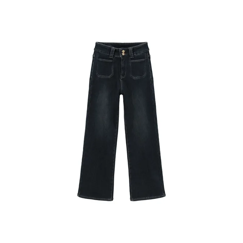 HDFULERN Jeans Women's Vintage Blue-0