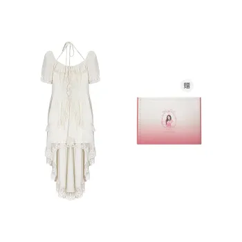 ANNIBUHUO Short Sleeved Dresses Women's Apricot
