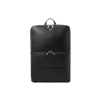 FERRAGAMO Buffalo Leather Backpack Men's Black