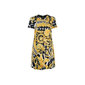VERSACE Short Sleeved Dresses Women's Yellow
