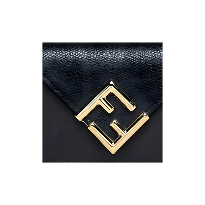FENDI Leather Wallet Women's Black-5