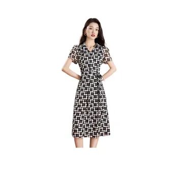 Mylan SS24 Short Sleeved Dresses Women's Black Floral