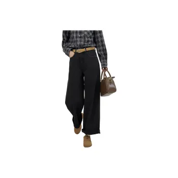 Fstudio Korean Style Slimming Commute Versatile High Rise Straight Fit Jeans Women's Black