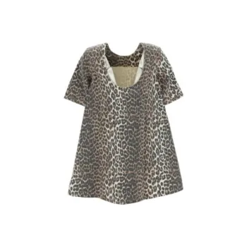 GANNI Leopard Printed Open Back Mini Dress