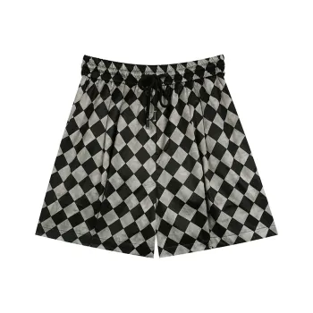 Pratic X ELF SACK Casual Shorts Women's Black Coffee Diamond Grid