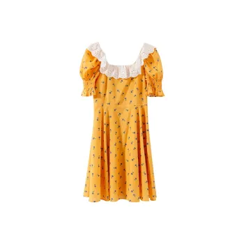 YUMOMO STAR Dress Bright Orange Yellow
