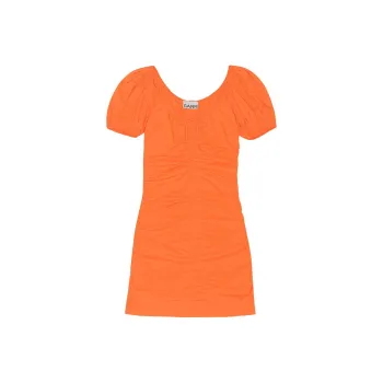 GANNI Short Sleeved Dresses Women's Orange