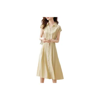 SENTUBILA Short Sleeved Dresses Women's Yellow