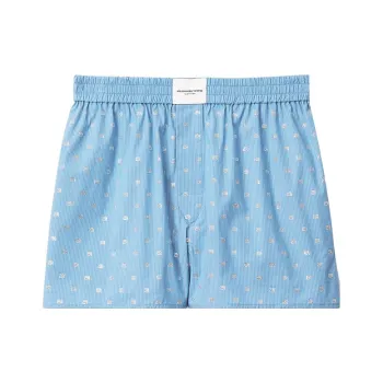 Alexander Wang Logo Jacquard Pinstriped Short Shorts
