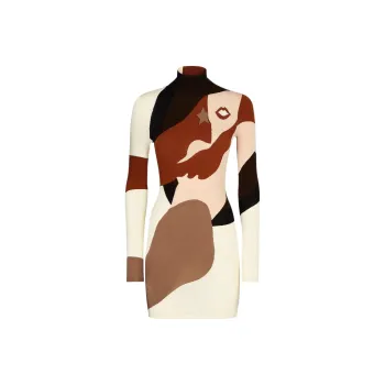 FENDI SS22 Long-Sleeved Dresses Women's Multicolor