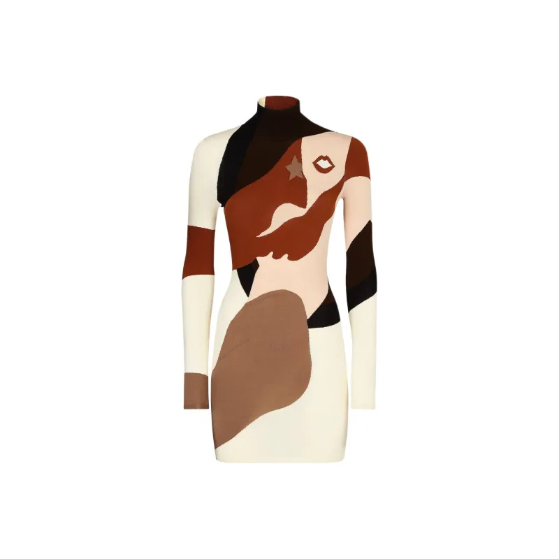 FENDI SS22 Long-Sleeved Dresses Women's Multicolor-0