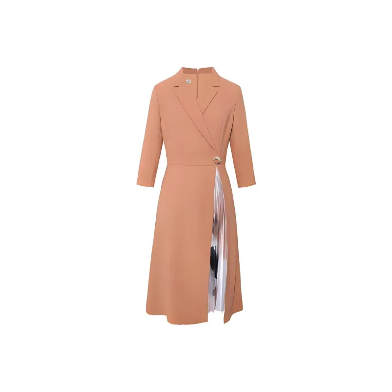 BBLLUUEE Long Sleeved Dress Women's Rimu Orange-0