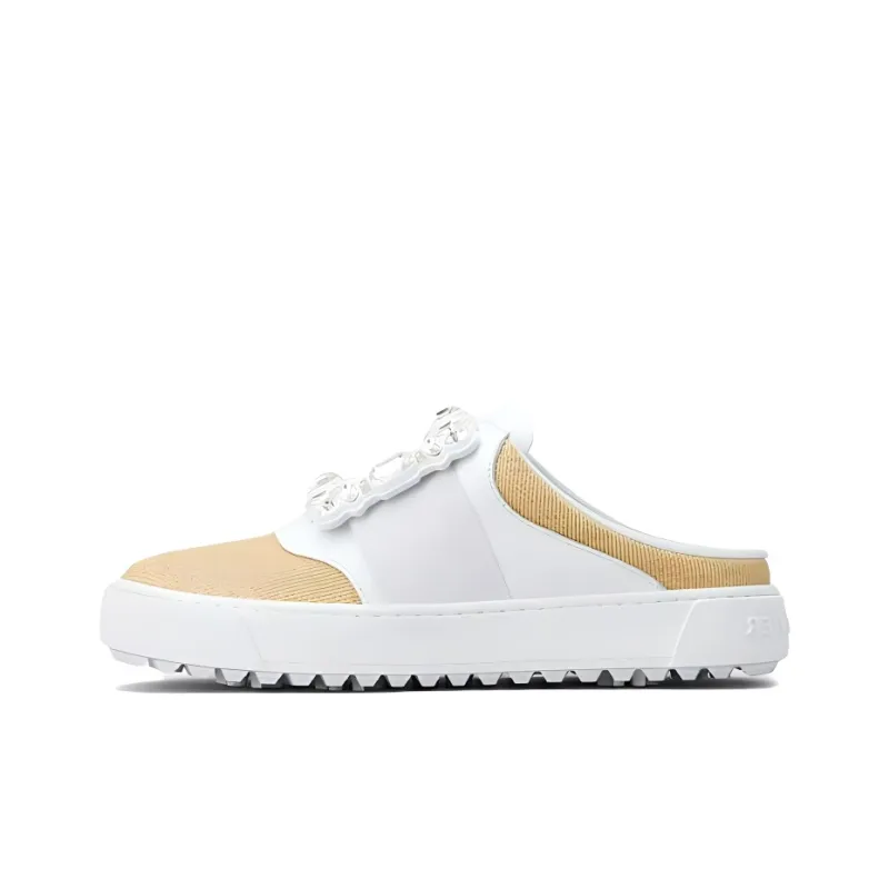 Roger Vivier Very Vivier Wrap toe Slippers Women's White Yellow-0