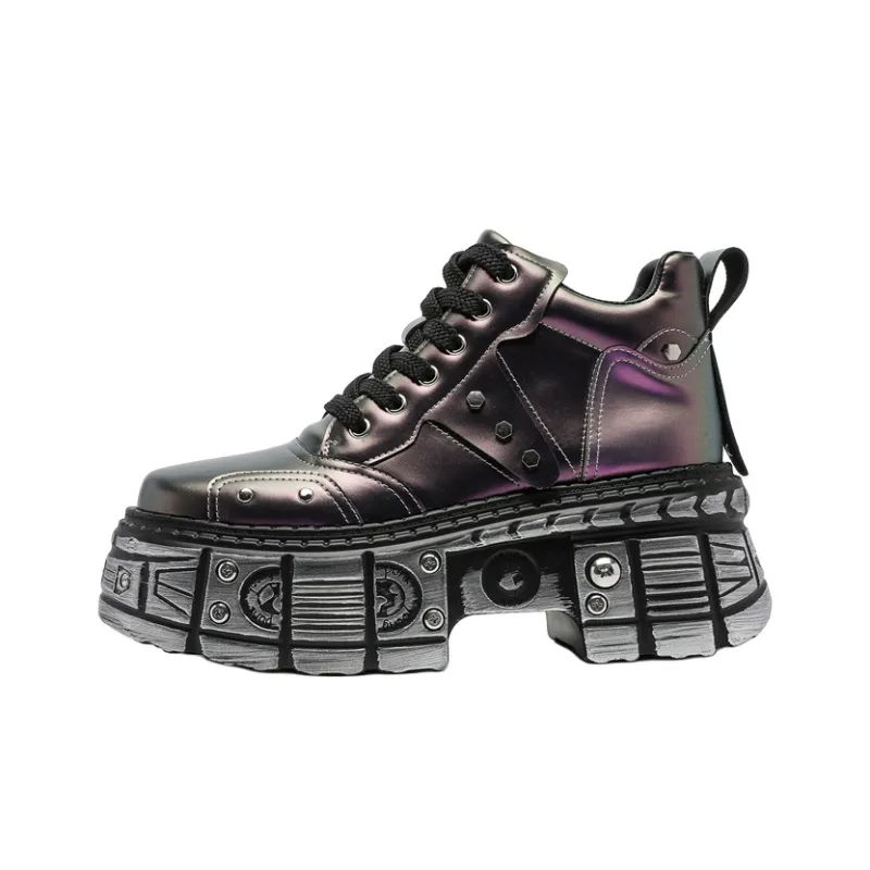 PAVEA Anti Slip And Wear Resistant Height Increasing High Top Casual Shoes Men's-5