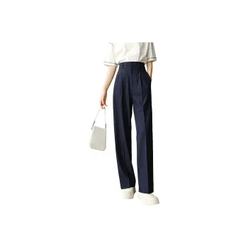Late White Casual Pants Women's Dark Blue
