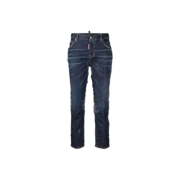 DSQUARED 2 Straight Leg Cropped Distressed Jeans