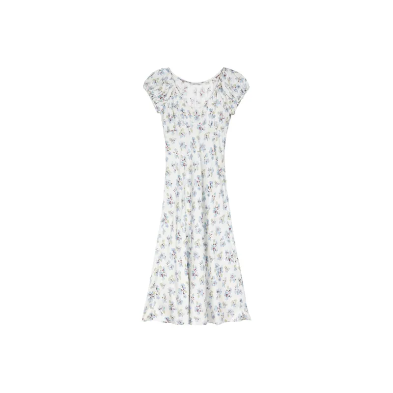 DOEN FLORENCIA DRESS Short-Sleeved Dresses Women's Blue Floral-0