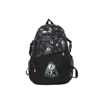 Wolfhorse Nylon Backpack Unisex Black/White/Khaki