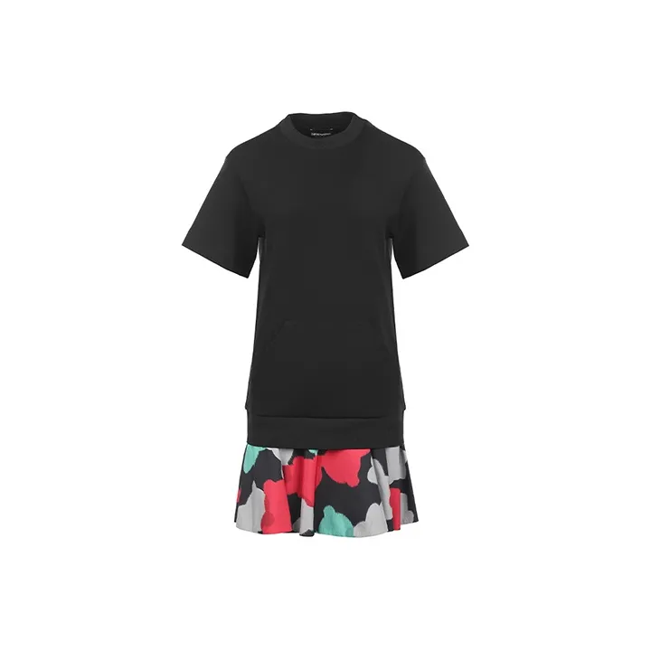 EMPORIO ARMANI Short Sleeved Dresses Women's Black-0