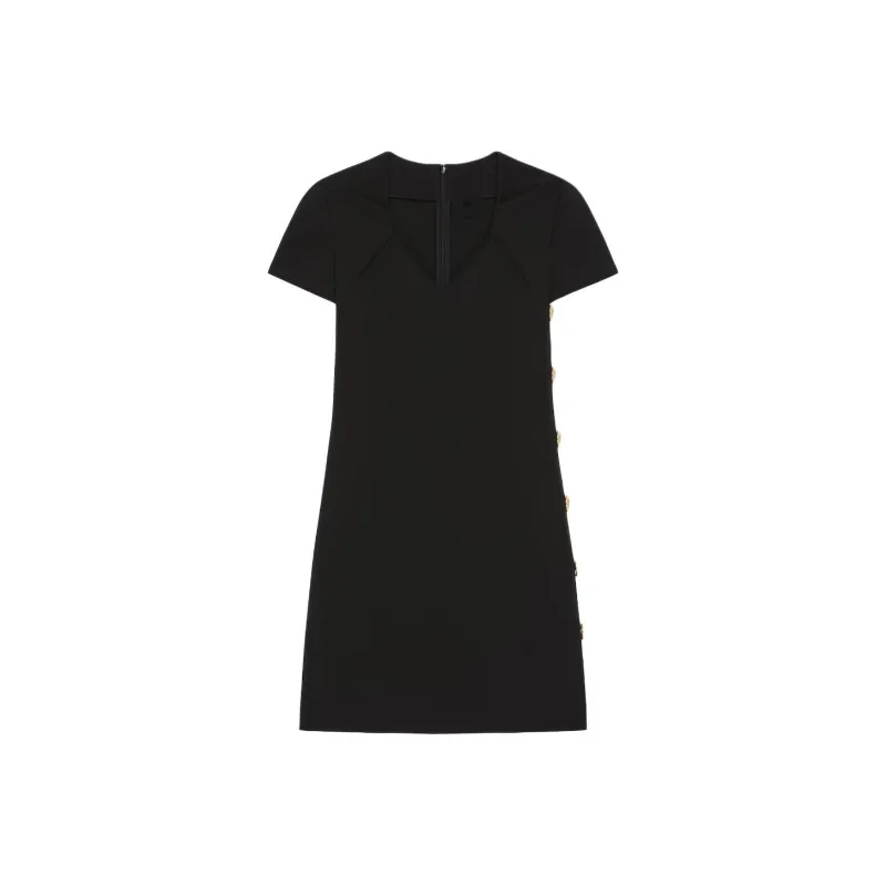Givenchy V Neck Short Sleeved Mini Dress-0