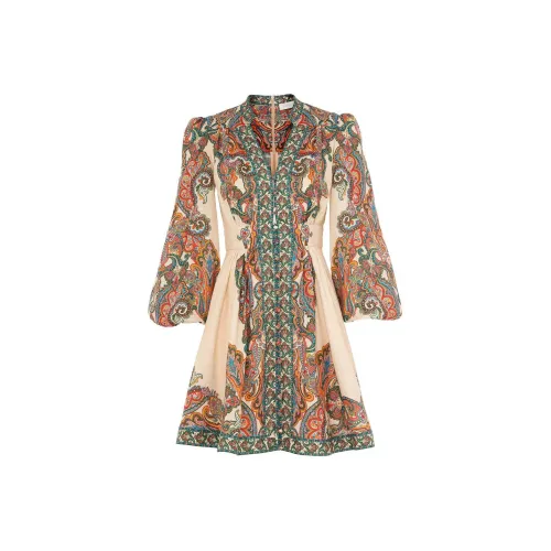 Zimmermann Ottie Plunge Linen Mini Dress
