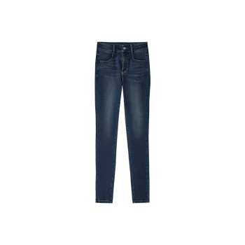 UOOYAA Slim Fit Pants Jeans Winter Women's Denim Blue