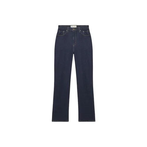 ARITZIA Denim Forum Rowan Curve Fit Super Hi Rise Straight Jean Jeans Women's Dark Blue/Dark Blue
