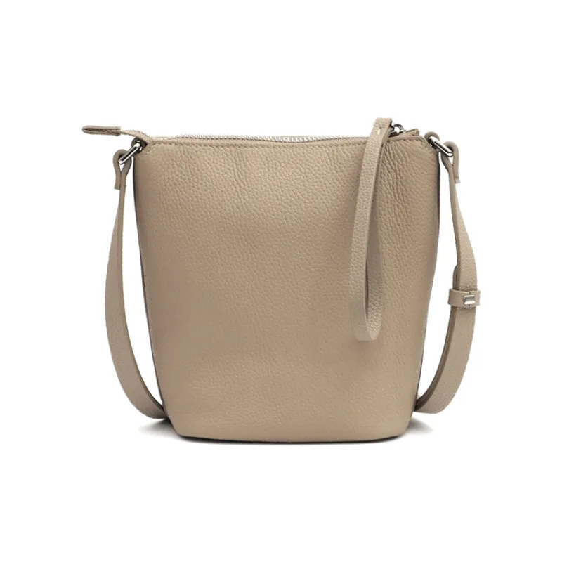 ELLE Top Grain Cow Leather Tote Crossbody Bag Regular Women's White/Pink-17