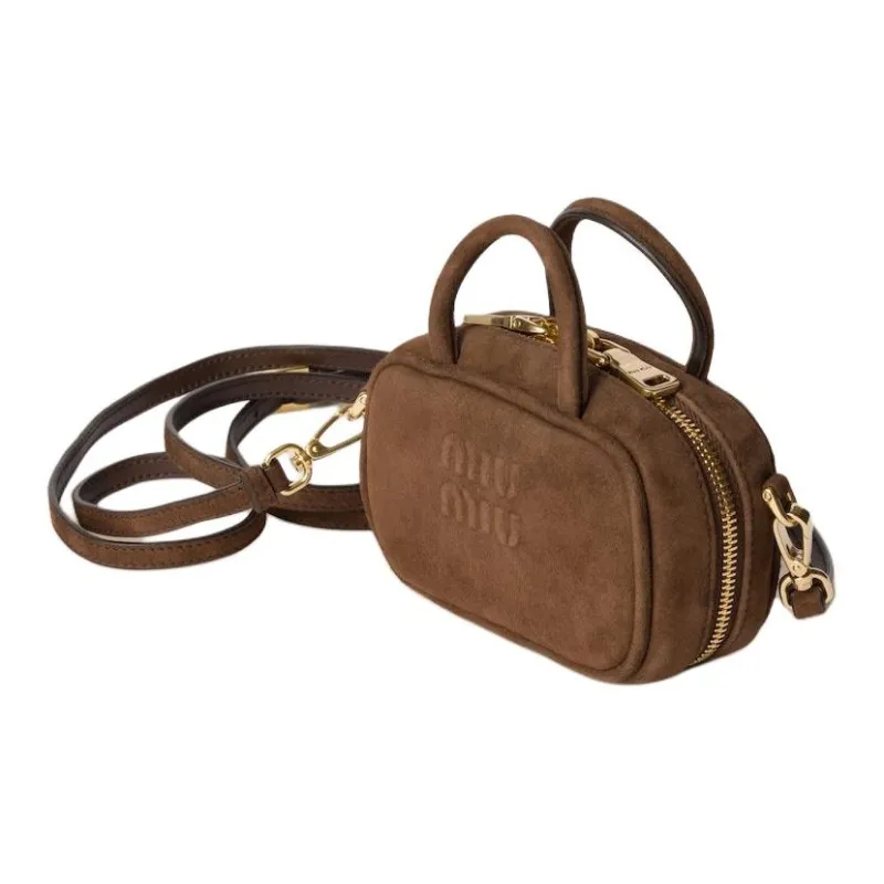 MIU MIU Beau Sheepskin Shoulder Bag, Crossbody Bag, Handbag Mini Women's Dark Brown-1