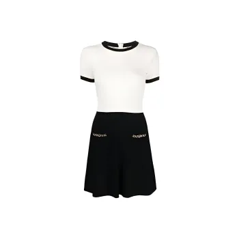 Valentino SS23 Short Sleeved Dress Women's Black White