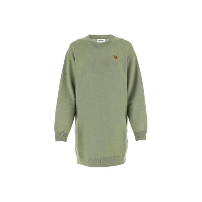 KENZO FW21 Long Sleeved Dress Women's Tea Green-0