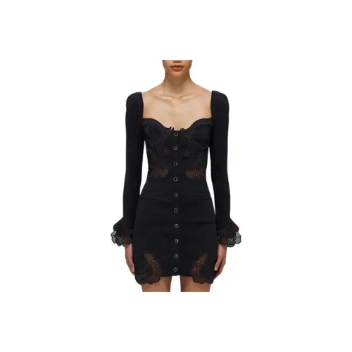 Self portrait SS22 Long Sleeved Dresses Women's Black