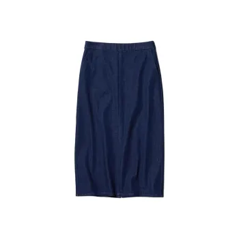 UNIQLO Denim Long Skirts Women's Navy Blue