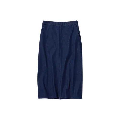 UNIQLO Denim Long Skirts Women's Navy Blue