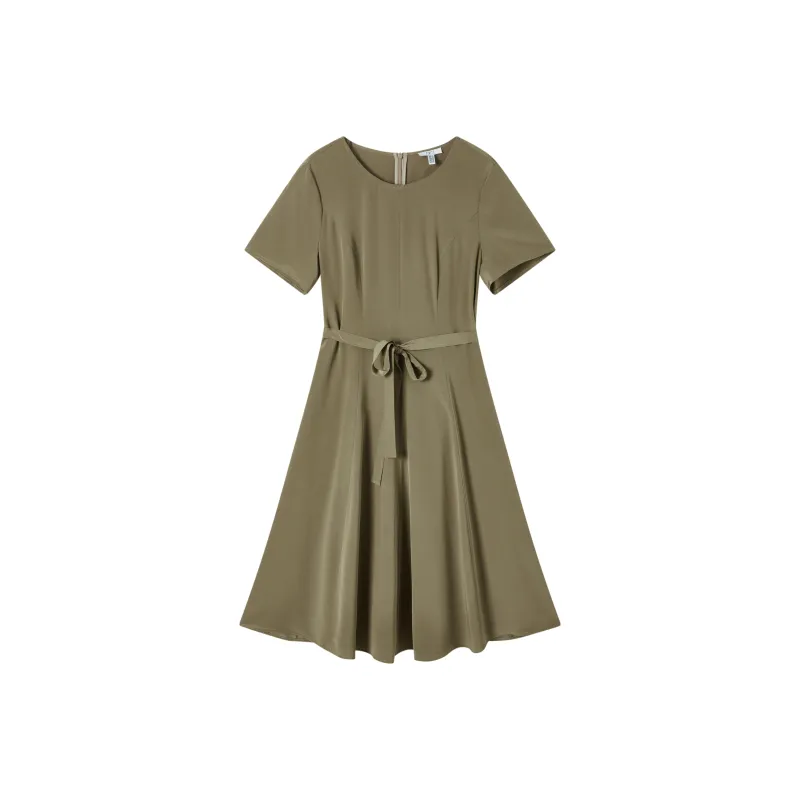 FINITY Short Sleeved Dresses Women's Khaki Yellow-0