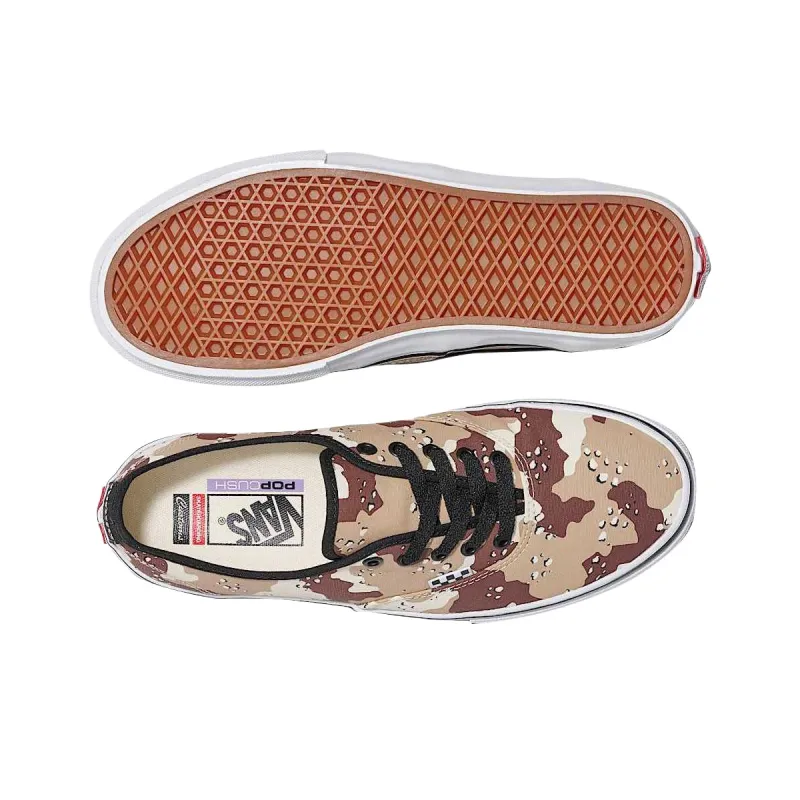 Vans Authentic Low Top Skateboard Shoes Unisex Camouflage Brown-3