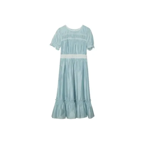 ANNECHEN Ruffle Hem Dress Women's Sky Blue